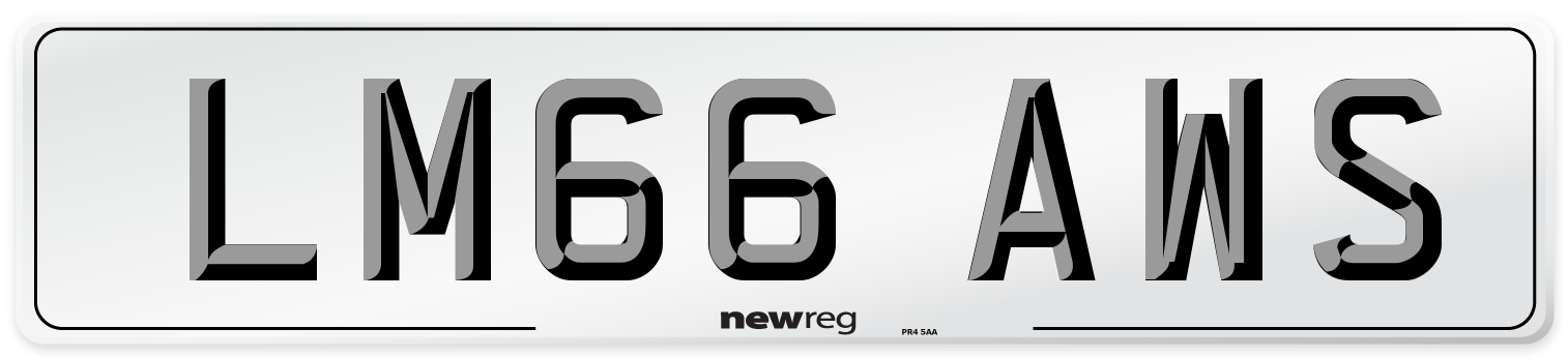 LM66 AWS Number Plate from New Reg